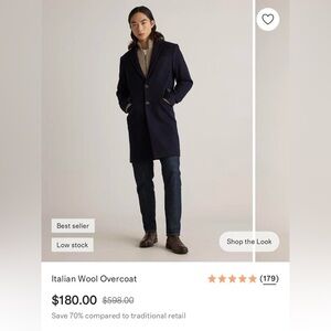 Quince Men's Italian Wool Overcoat